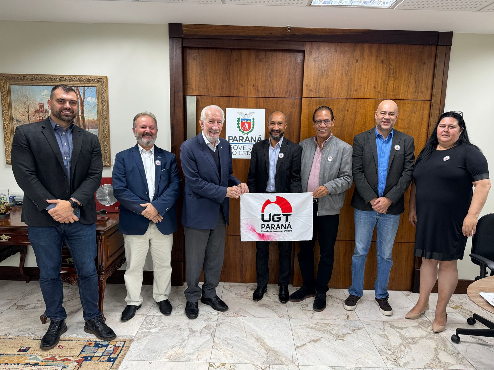 Presidente da UGT-PR e Diretores se Reúnem com Vice-Governador para Planejar Encontro Nacional dos Comerciários