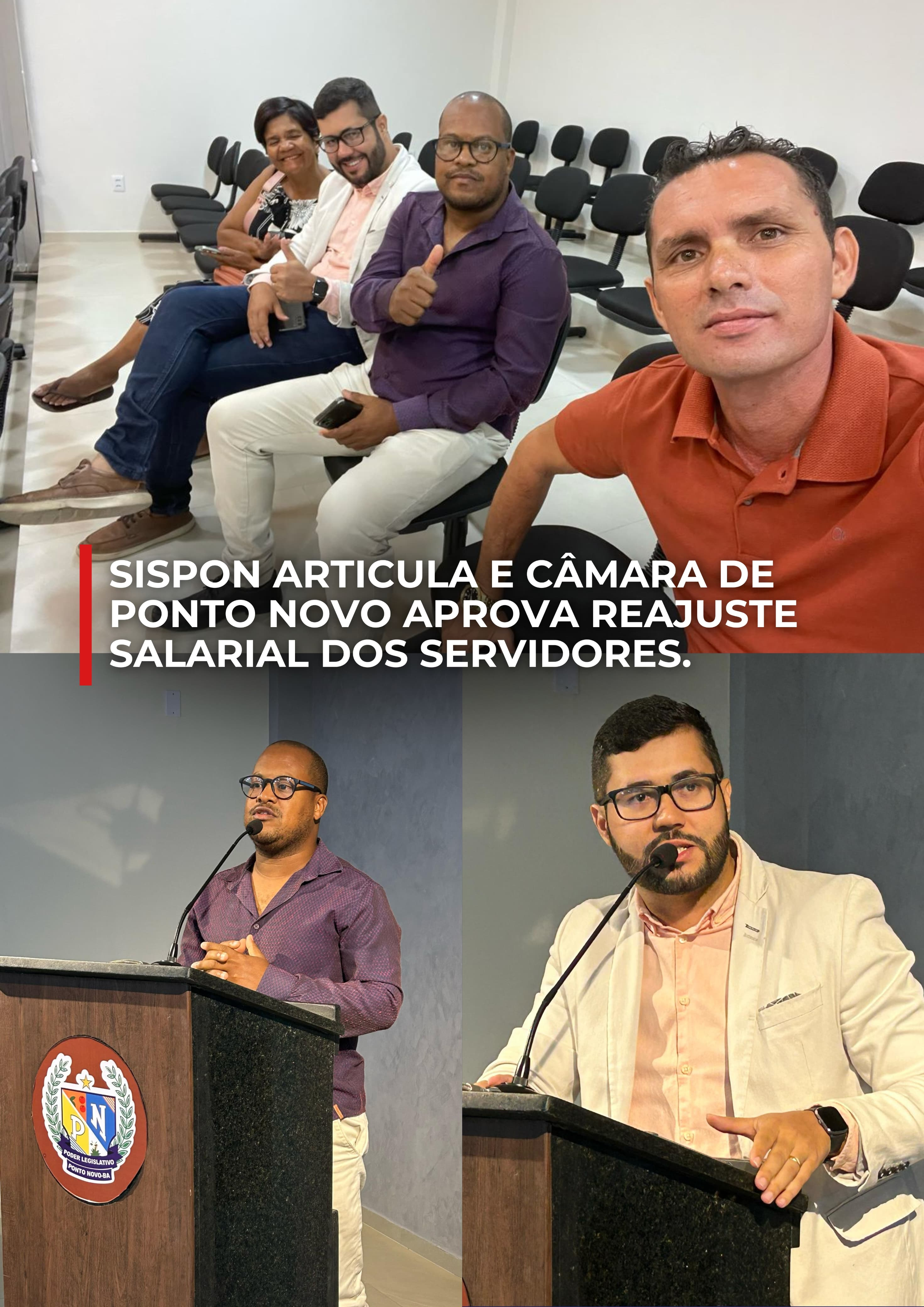 SISPON articula e Câmera de Ponto novo aprova reajuste salarial dos servidores