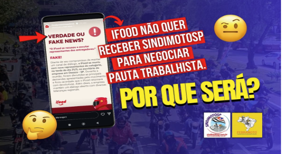 SindimotoSP esclarece comunicado do iFood e reafirma legitimidade para representar a categoria dos entregadores