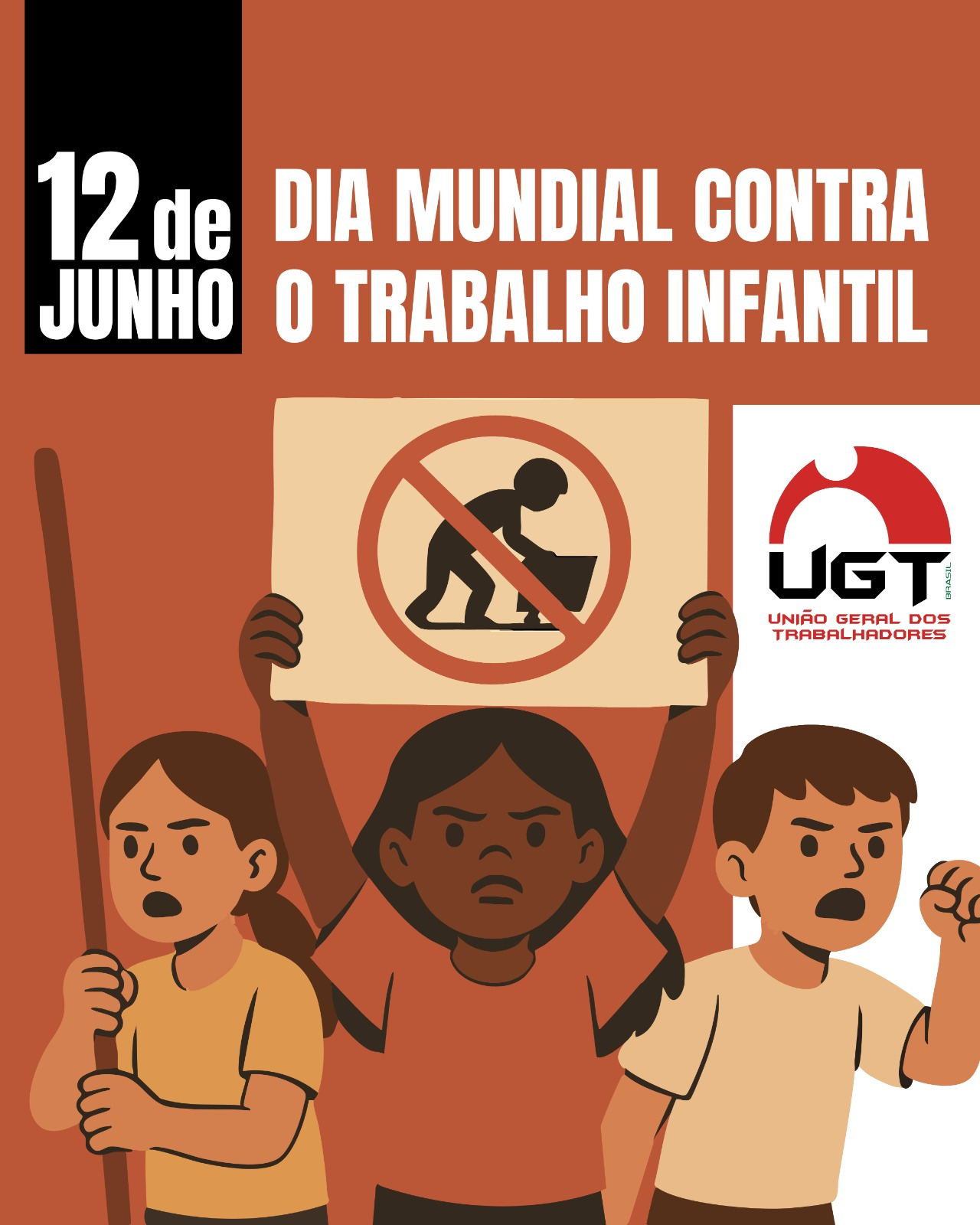 12 de Junho – UGT reafirma seu compromisso com o combate ao trabalho infantil