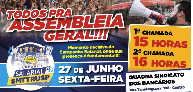 Todos para ASSEMBLEIA GERAL da campanha salarial