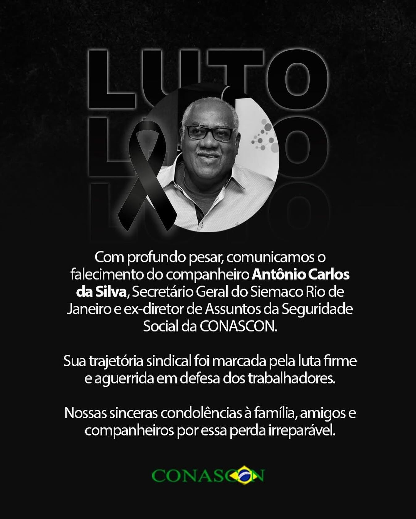 Luto: Antônio Carlos da Silva