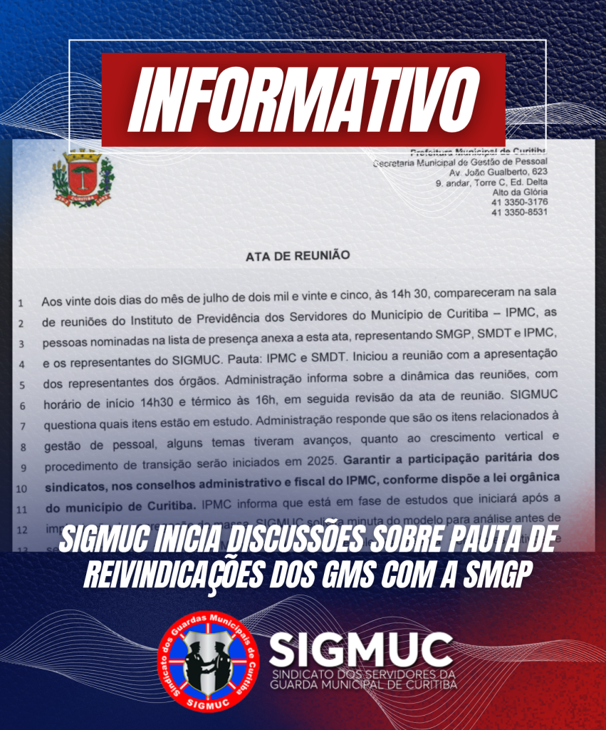 SIGMUC inicia discussões sobre pauta de reivindicações dos GMs com a SMGP
