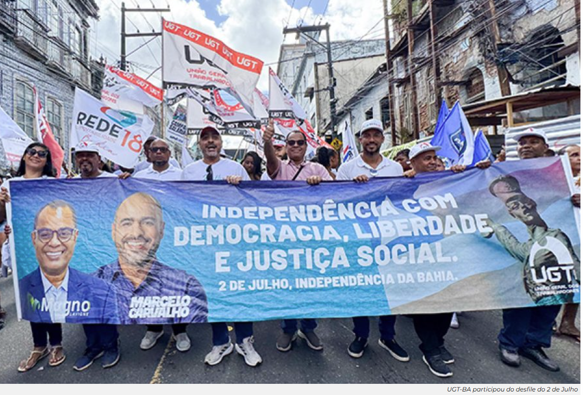 UGT-BA leva pauta trabalhista e ambiental ao cortejo do 2 de Julho