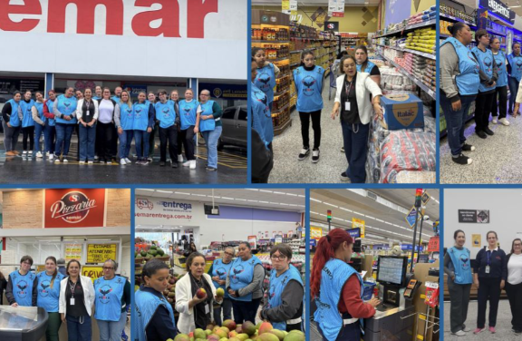 Alunos do Curso Frente de Caixa do Sindicato de Caraguatatuba visitam Supermercado Semar