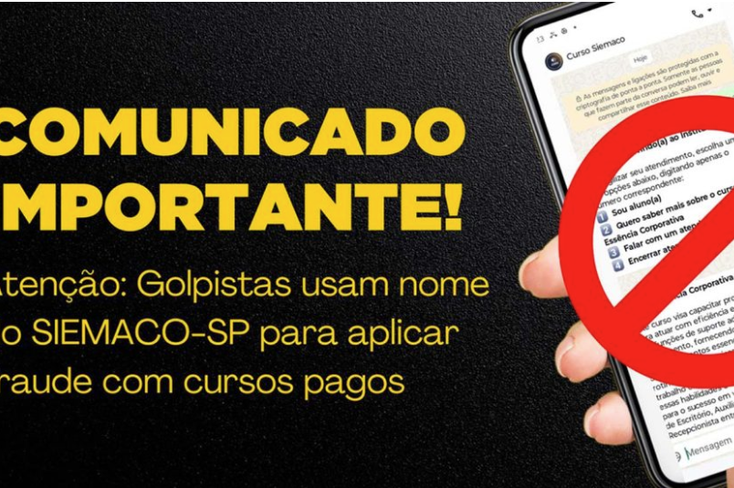 Atenção: Golpistas usam nome do SIEMACO-SP para aplicar fraude com cursos pagos