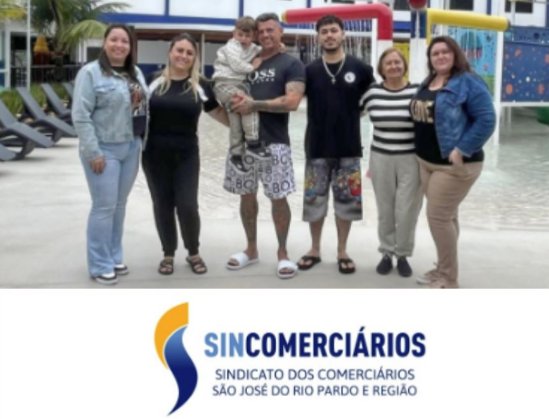 Michelli Rossana encontra associado de Mococa no Centro de Lazer da Federação em Praia Grande