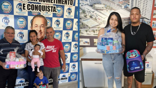 Sincomerciários de Lorena entrega kits bebê para mamães associadas