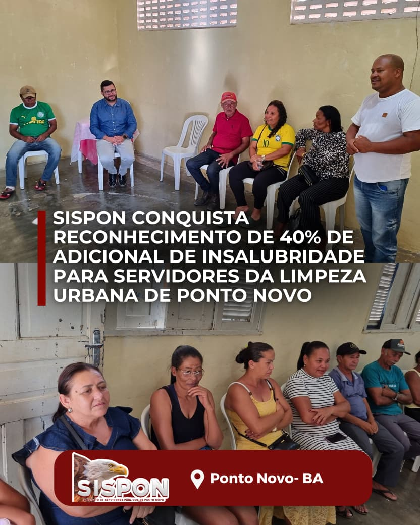 SISPON Conquista Reconhecimento de 40% de Adicional de Insalubridade para Servidores da Limpeza Urbana de Ponto Novo