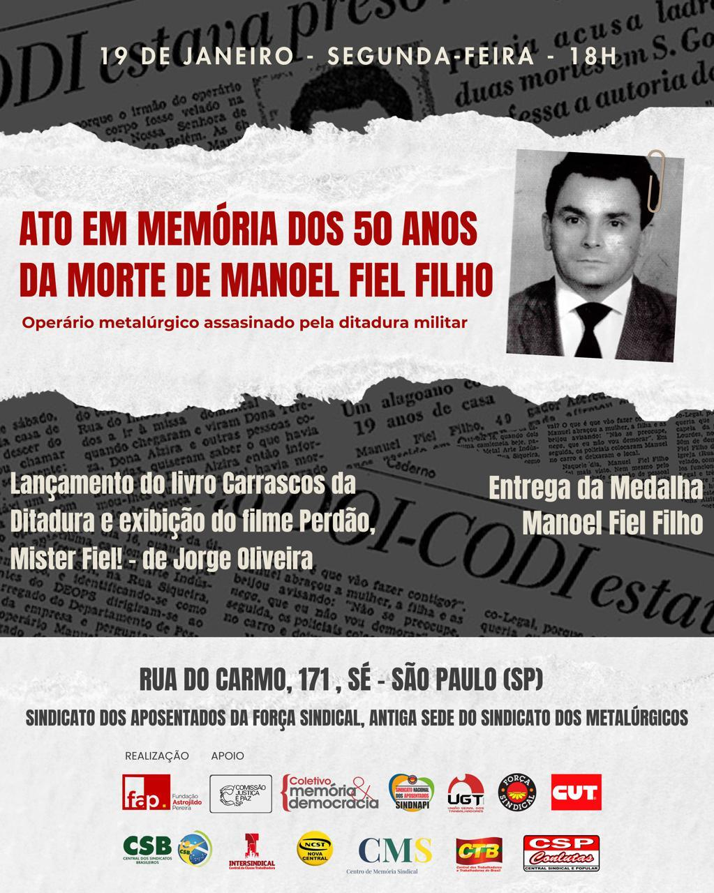 Ato em memória dos 50 anos da morte de Manoel Fiel Filho