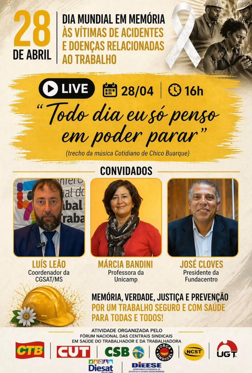 LIVE ESPECIAL - Em memória às vítimas de acidentes e doenças relacionadas ao trabalho