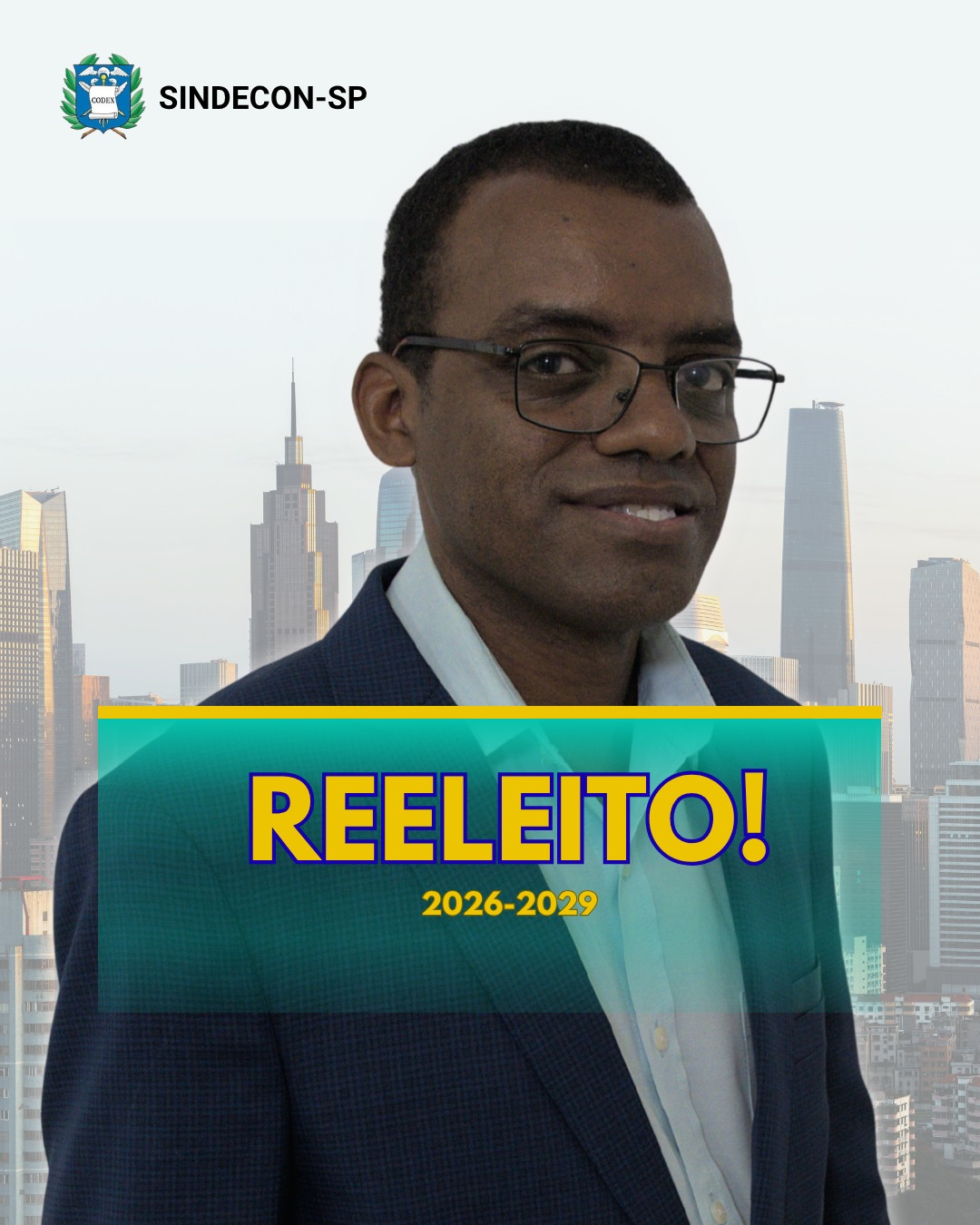 Carlos Eduardo Oliveira Jr. é reeleito presidente do Sindecon-SP para o triênio 2026–2029