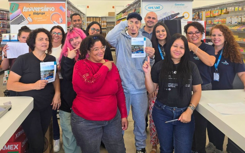 Comerciários da nova Kalunga de Jundiaí recebem equipes do Sindicato