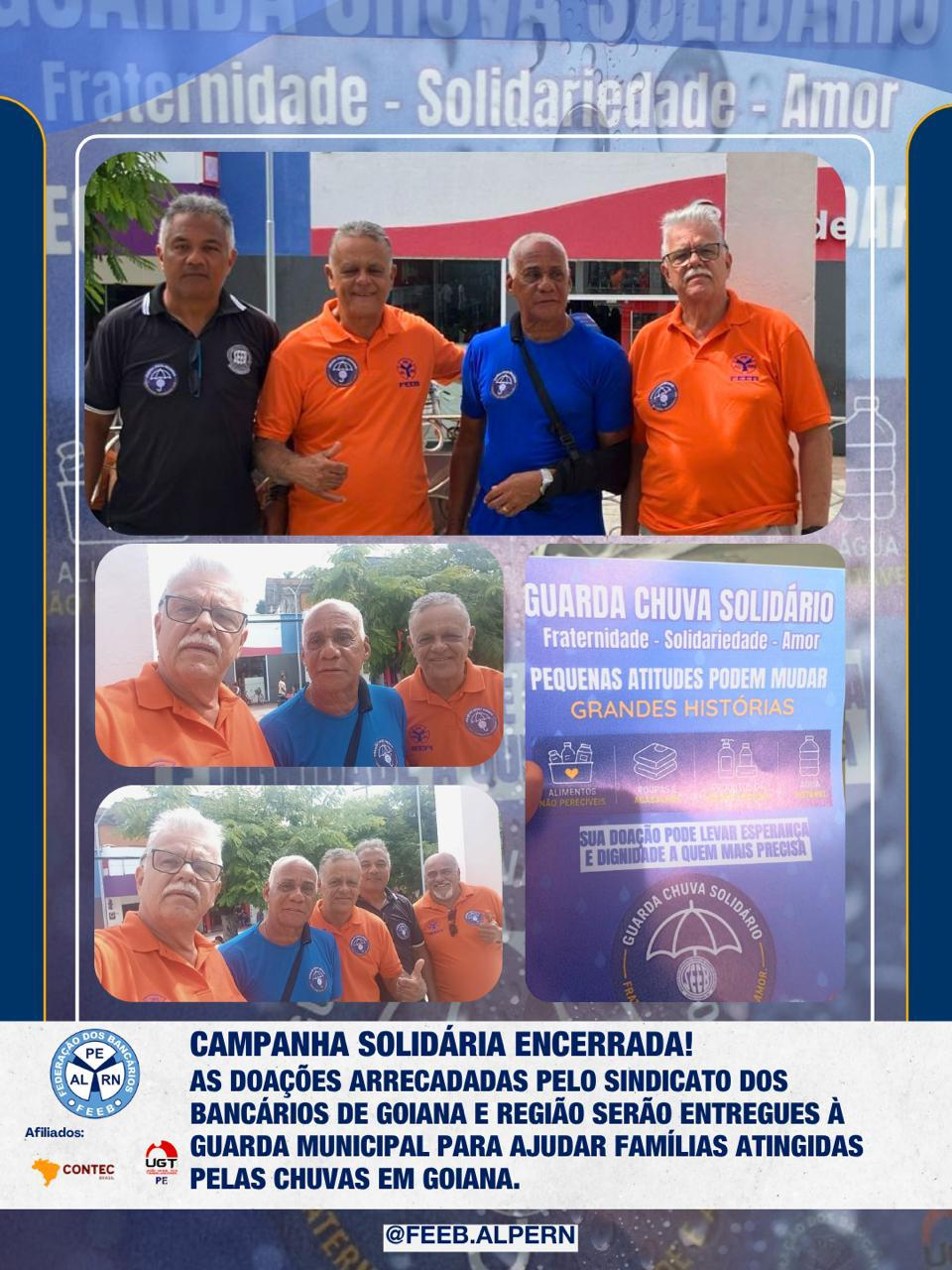 Solidariedade em ação: Sindicato dos Bancários de Goiana encerra campanha de apoio às famílias afetadas pelas chuvas