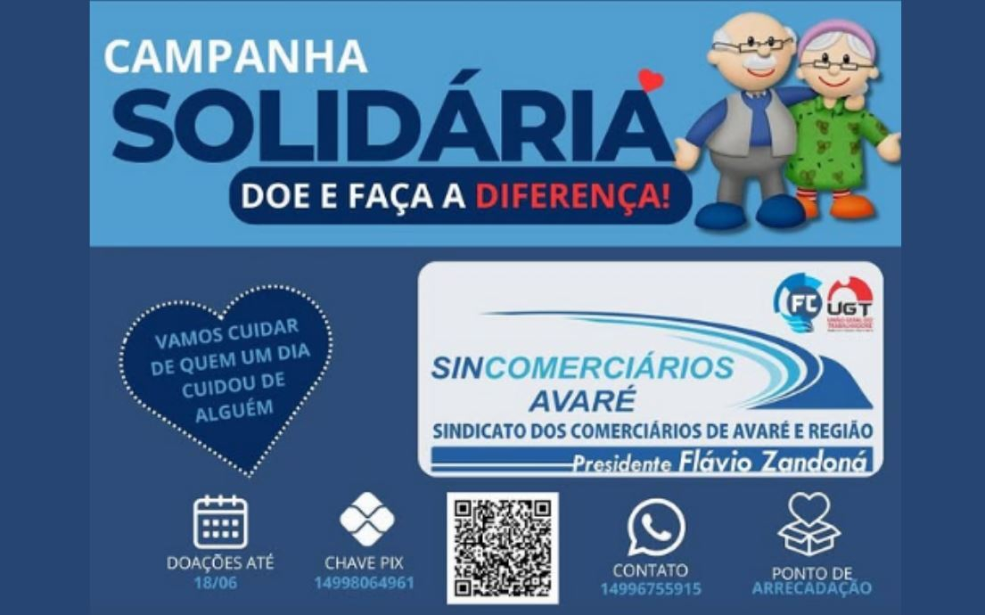 Sincomerciários de Avaré lança campanha de arrecadação em prol do Asilo Lar São Vicente de Paulo