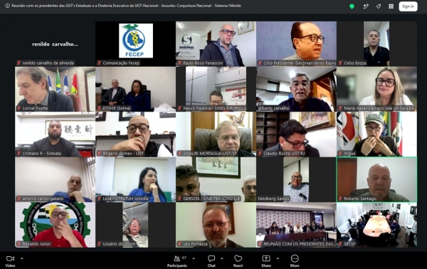 FECEP participa de reunião da UGT em defesa dos direitos e da valorização dos trabalhadores