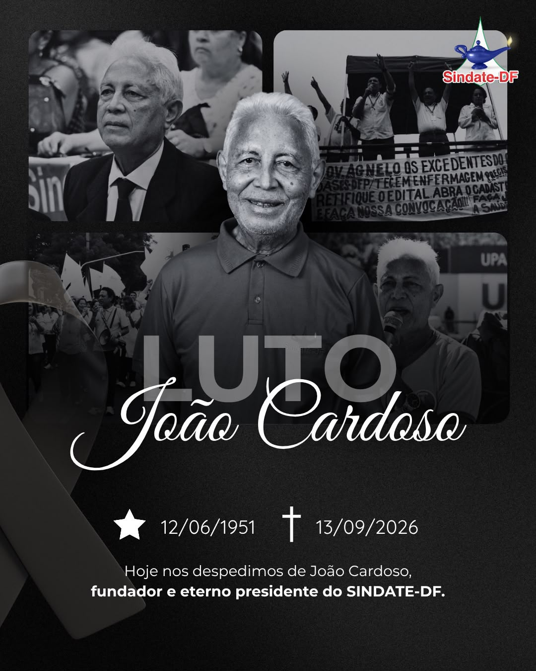 João Cardoso, fundador e eterno presidente do SINDATE-DF, deixa legado de luta pela enfermagem