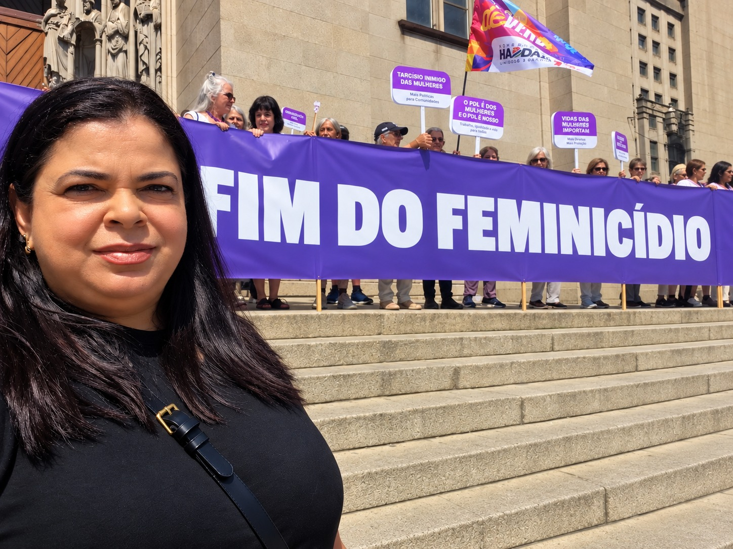 Maria Edna, da UGT, participa de homenagem a Amelinha Teles e do Ato de Mulheres pela Democracia