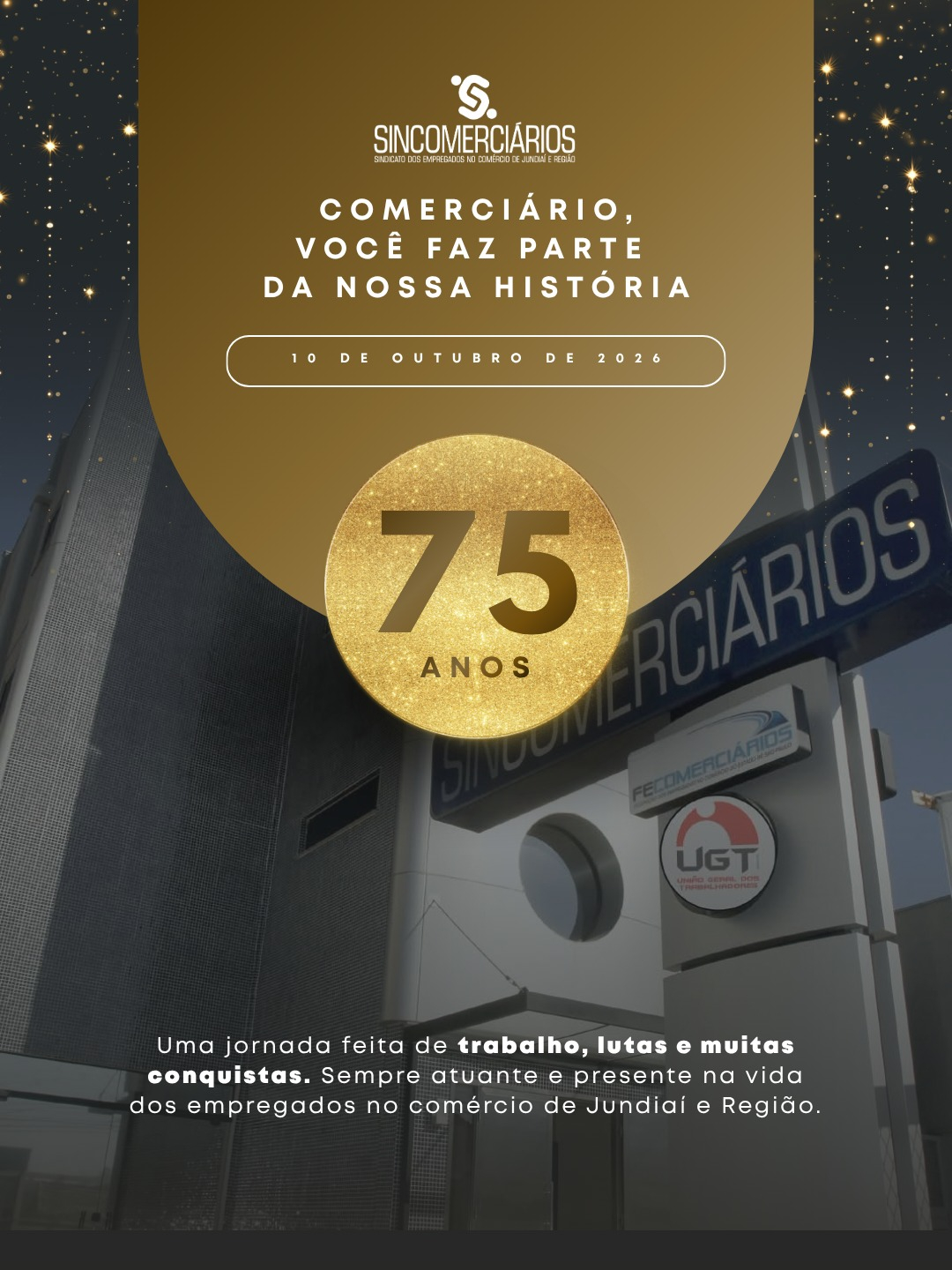 Imprensa repercute celebração dos 75 anos do Sincomerciários de Jundiaí