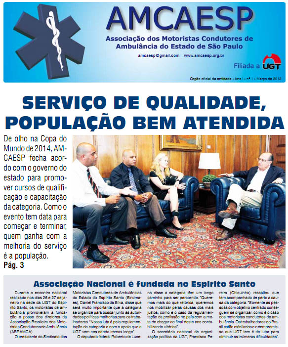 AMCAESP lança Jornal e fortalece a luta dos motoristas de ambulância