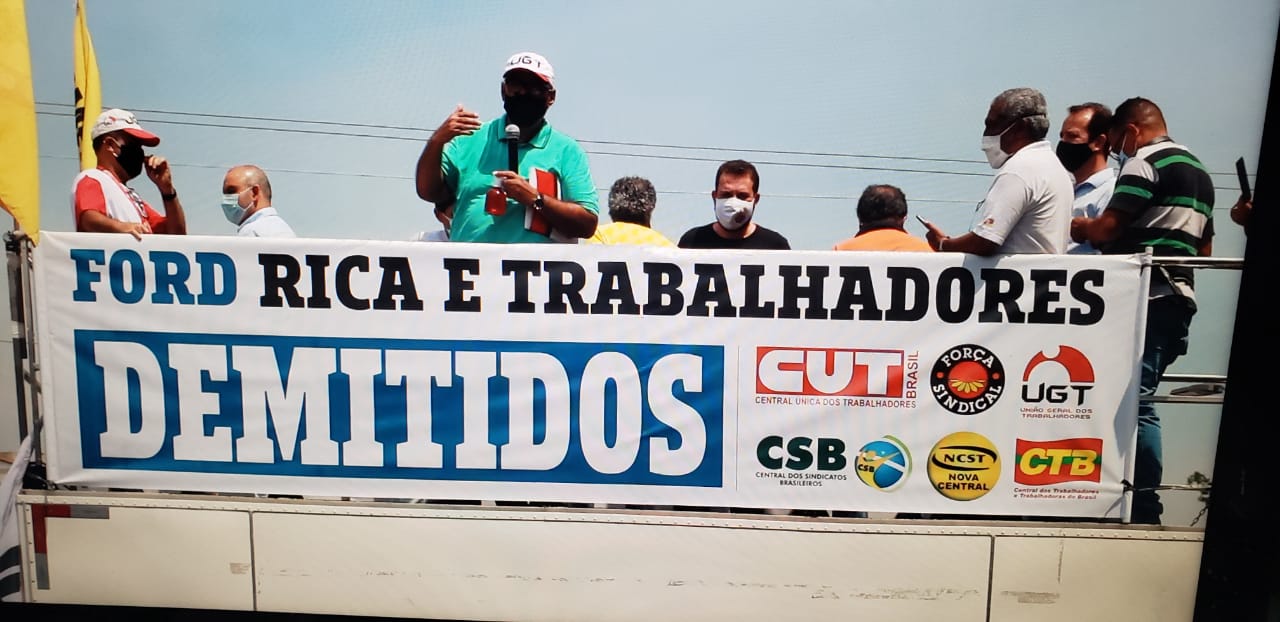 Ato das centrais sindicais marca a unidade das entidades na defesa dos trabalhadores e trabalhadoras da Ford