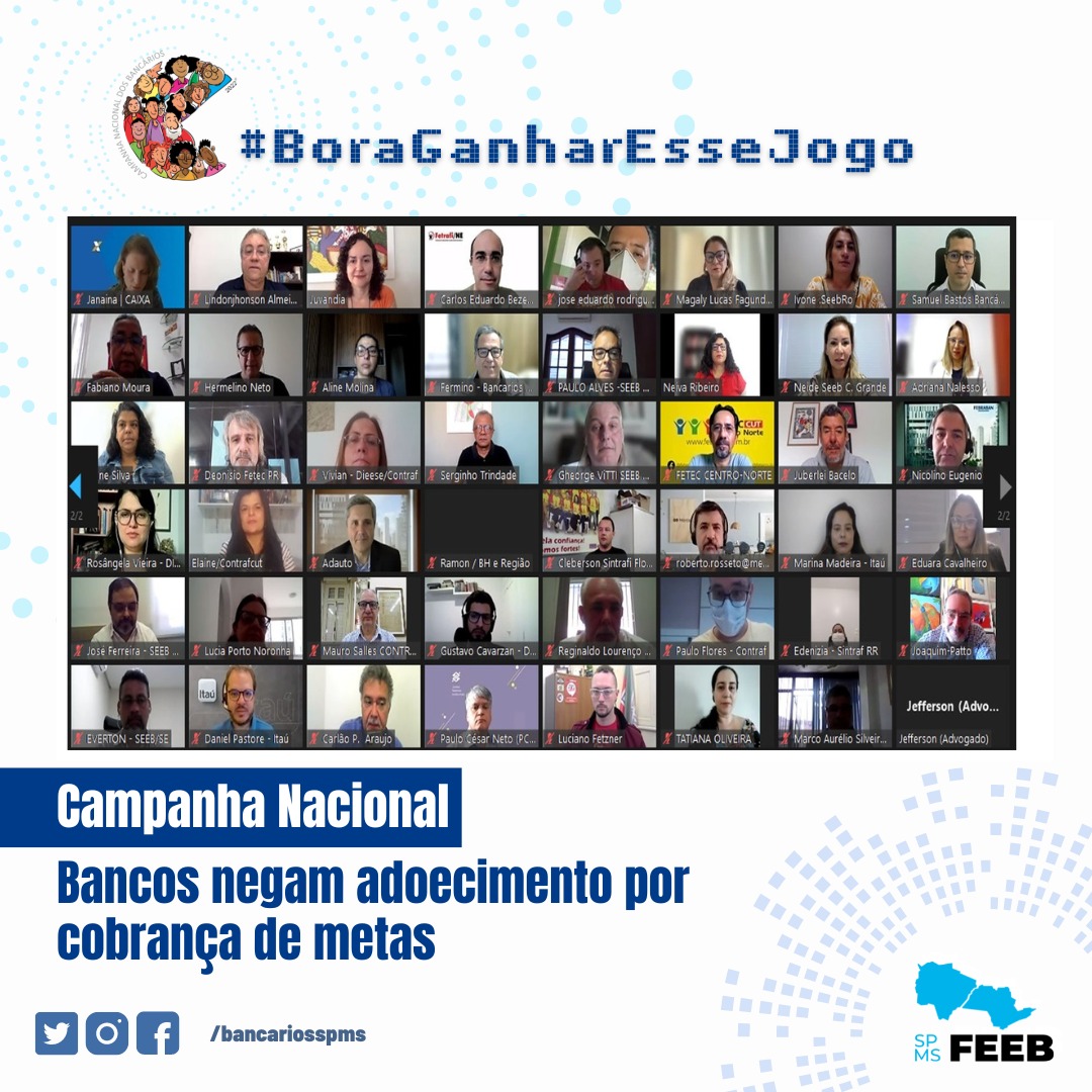 Campanha Nacional: Combate ao Assédio Moral volta a ser negociado com Federação Nacional dos Bancos (Fenaban)