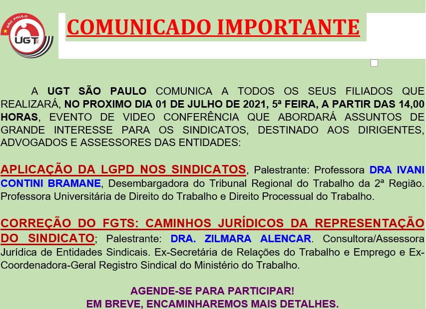 Comunicado UGT-SP