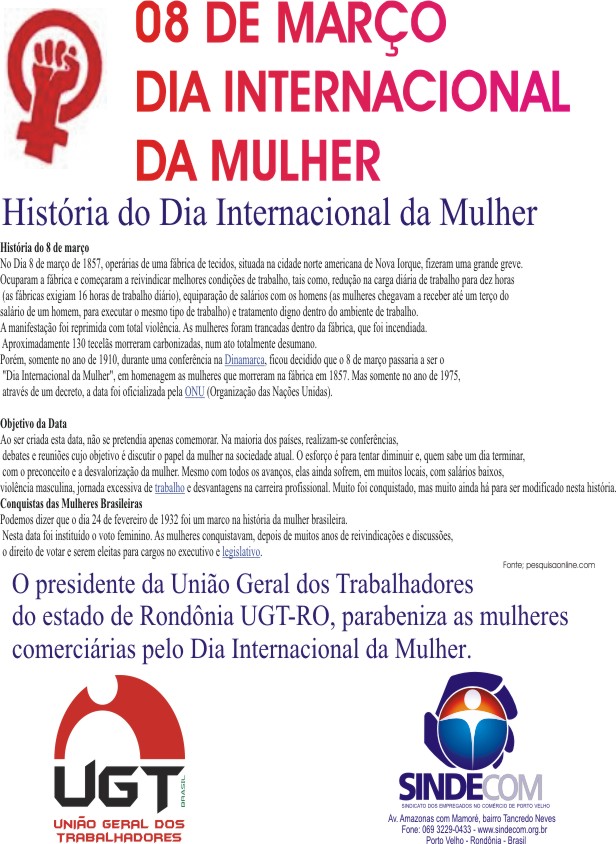 Dia internacional da Mulher