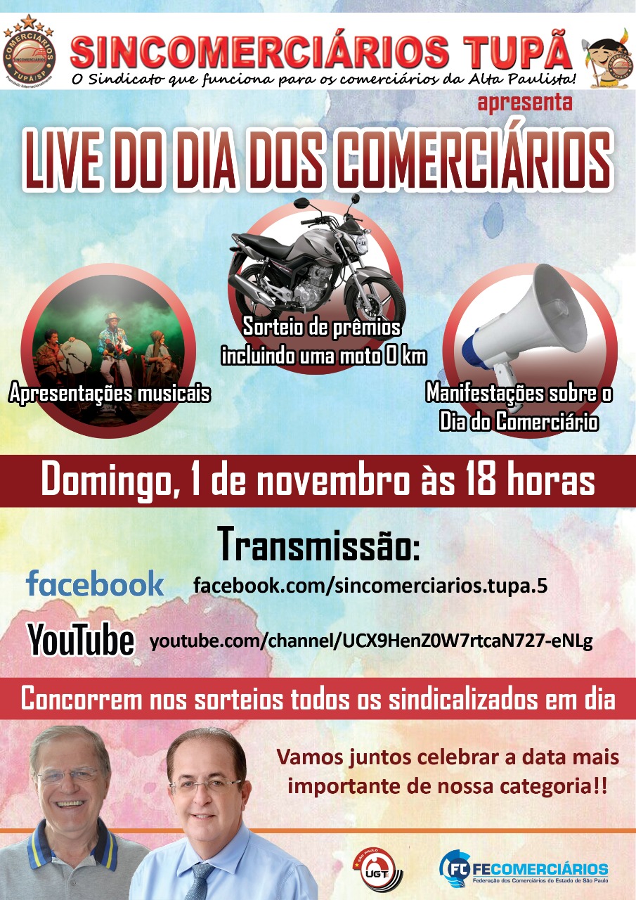 Em live, sindicato celebra o Dia do Comerciário em Tupã