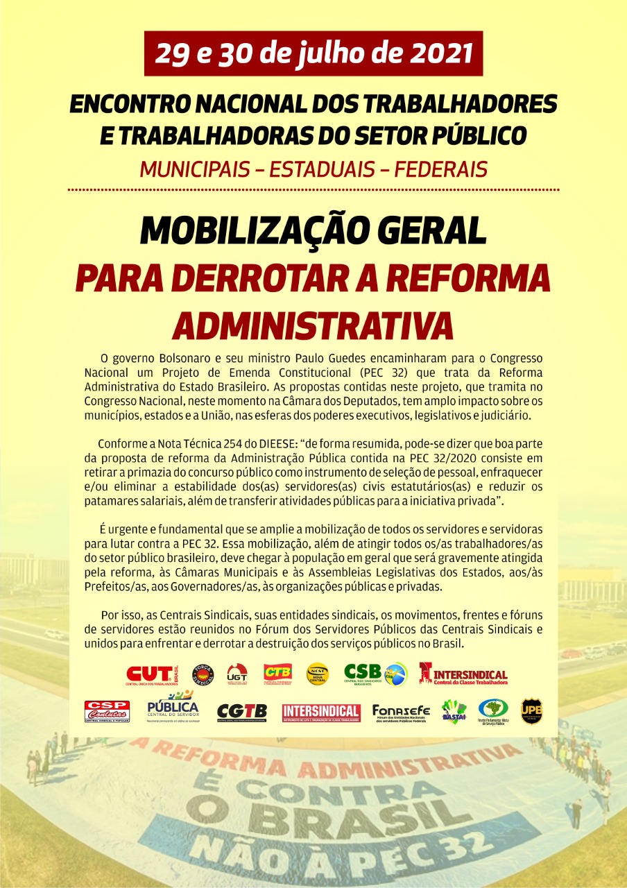 Mobilização Geral para Derrotar a Reforma Administrativa