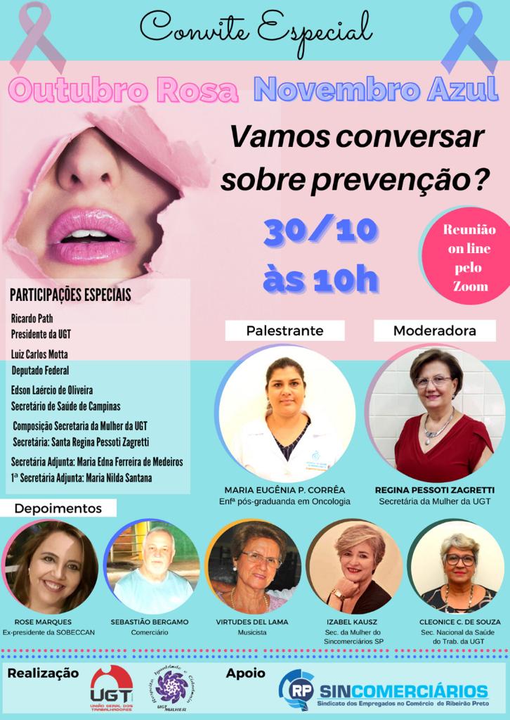 Outubro Rosa: UGT- Mulher realiza palestra sobre prevenção ao câncer de mama
