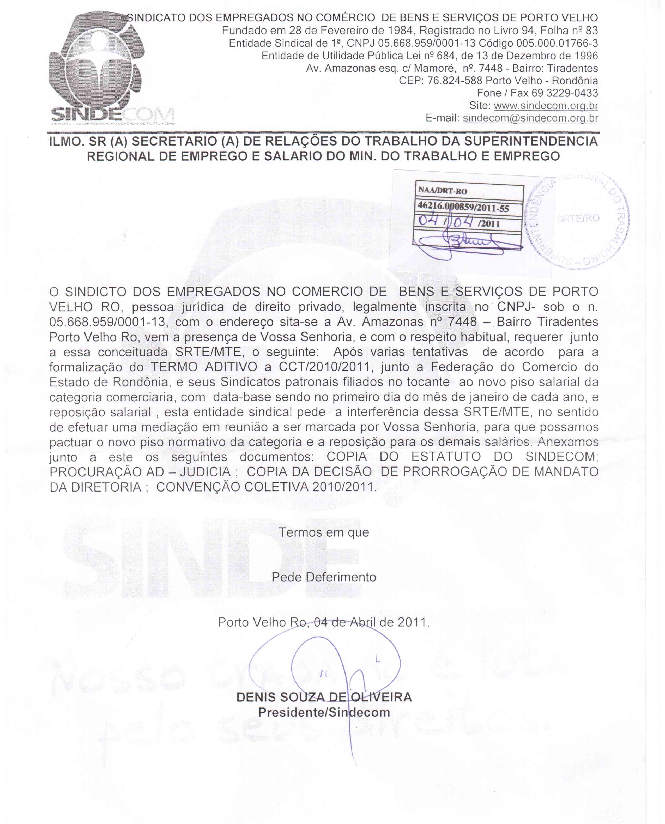 Piso Salarial do comércio - Sindecom pede interferência da Superintendência Regional do Trabalho