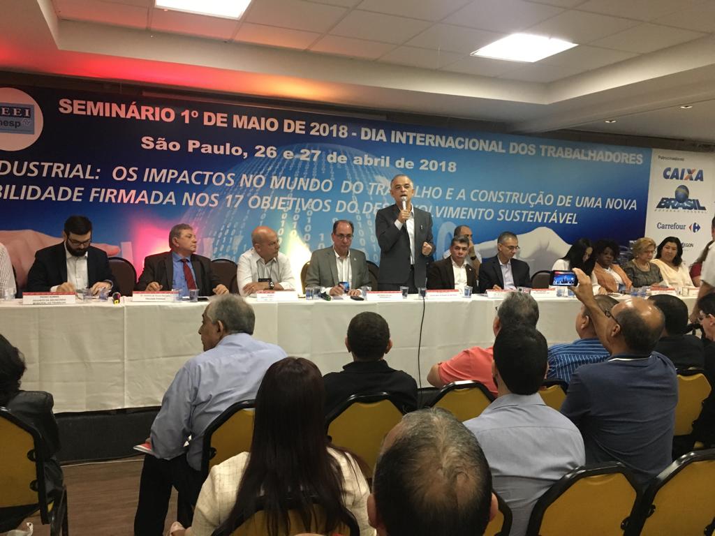 Ricardo Patah participa de Seminário 1º de Maio com a presença do governador Márcio França