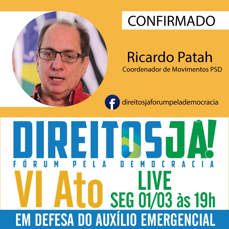 Ricardo Patah participa de live Direitos Já!