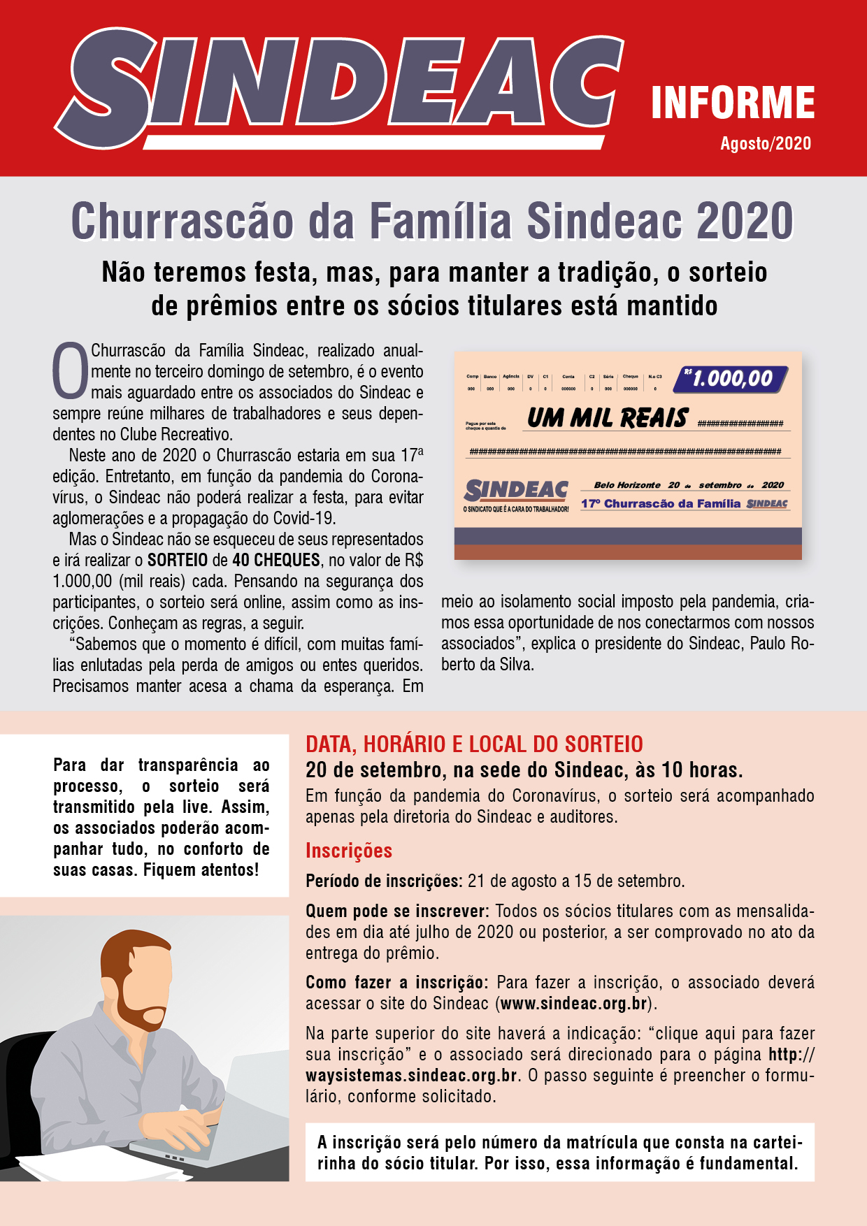Sindeac: SORTEIO DO CHURRASCÃO 2020