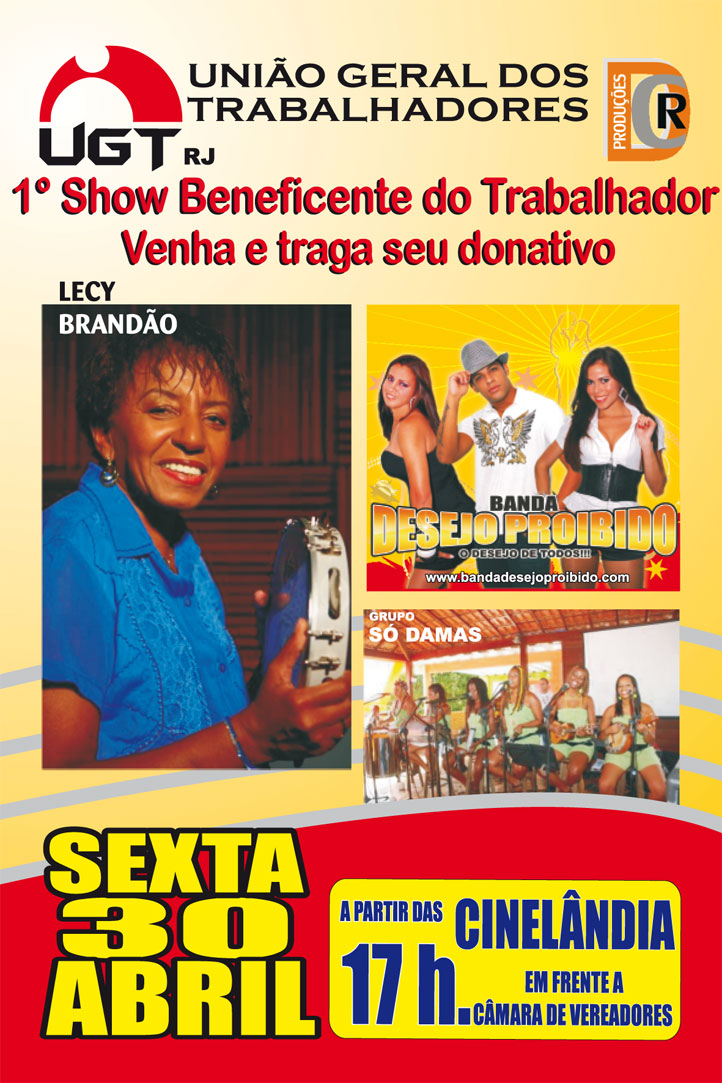 UGT Rio promove show beneficente