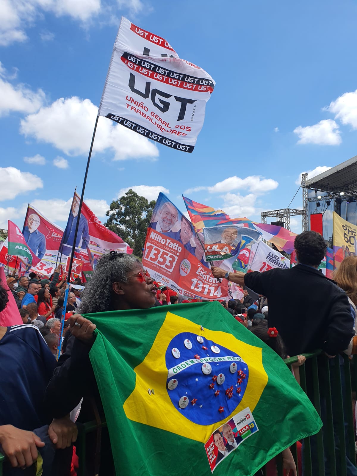 UGT presente em comício do ex-presidente Lula em São Paulo