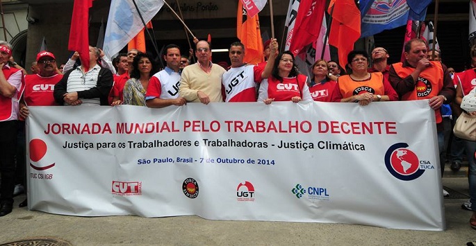 União das centrais sindicais marcam o Dia Mundial do Trabalho Decente