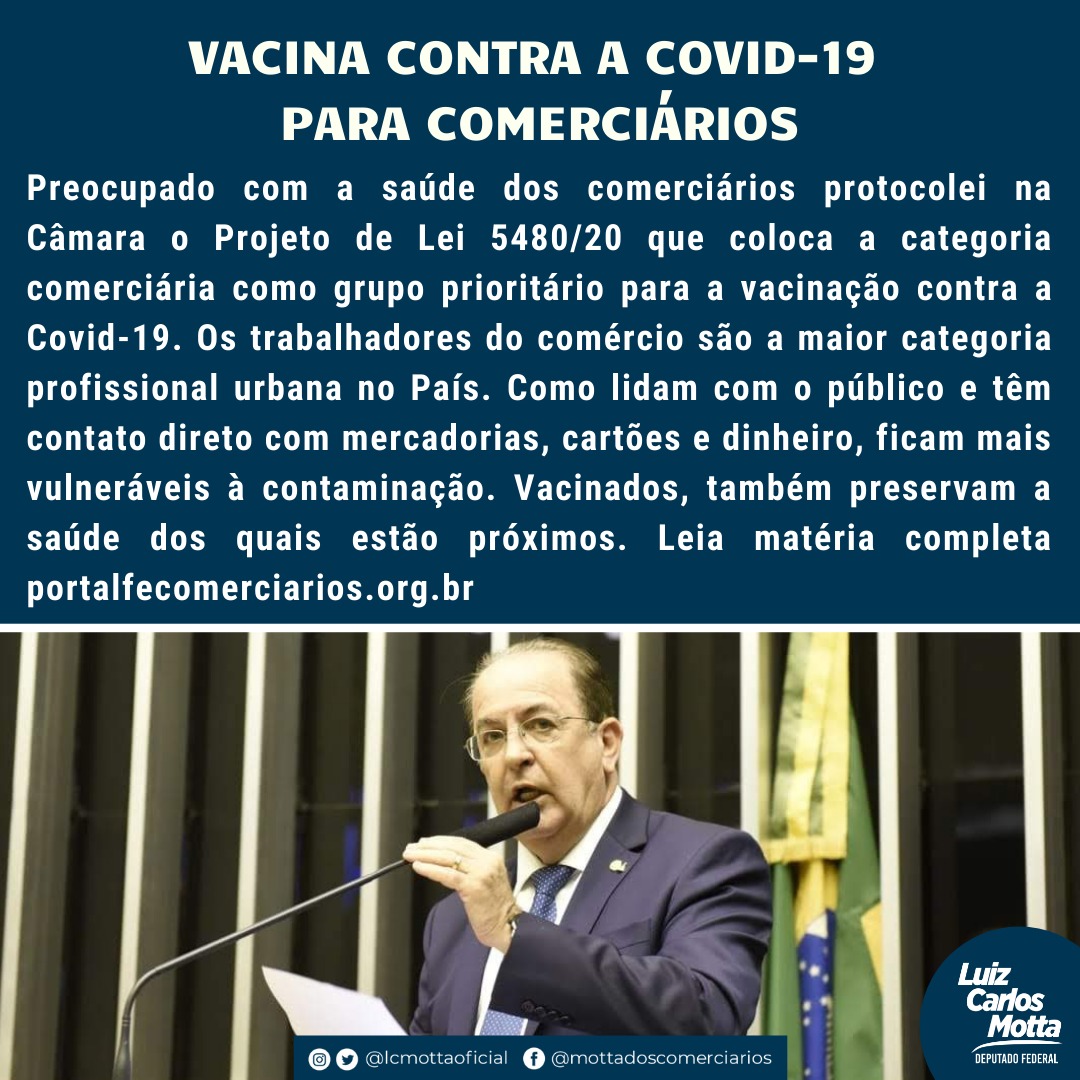 Vacina contra Covid-19 para comerciários